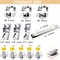 12 Pcs Hemming Foot Kit Narrow Rolled Hem Foot Set Presser Foot Sewing Rolled Hemmer Foot Narrow Sewing Machine Rolled Hem Guide Universal Sewing Clips for Sewing Machine Accessories and Tools